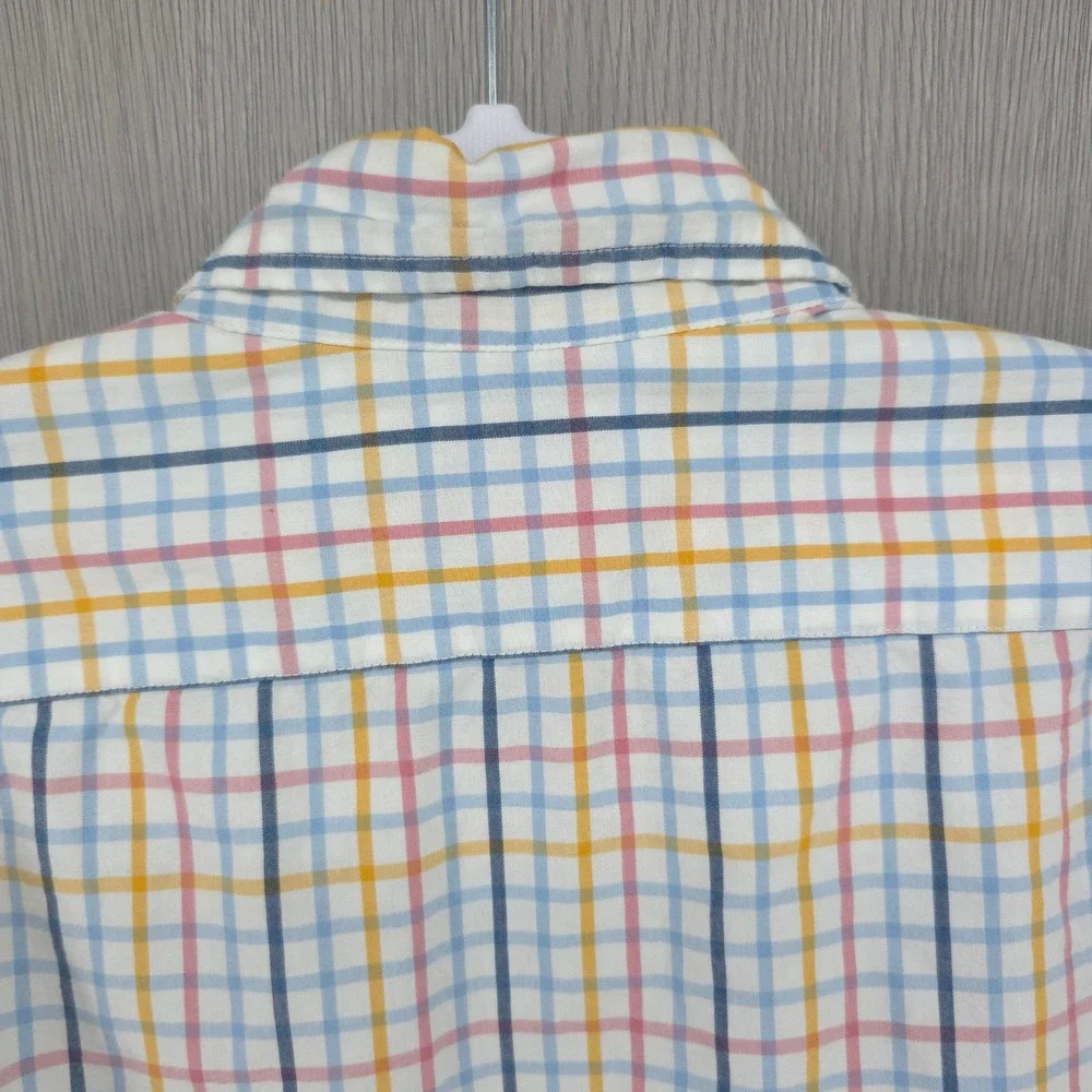J Crew Flex Washed Slim Untucked Plaid Button Down Shirt Mens Medium